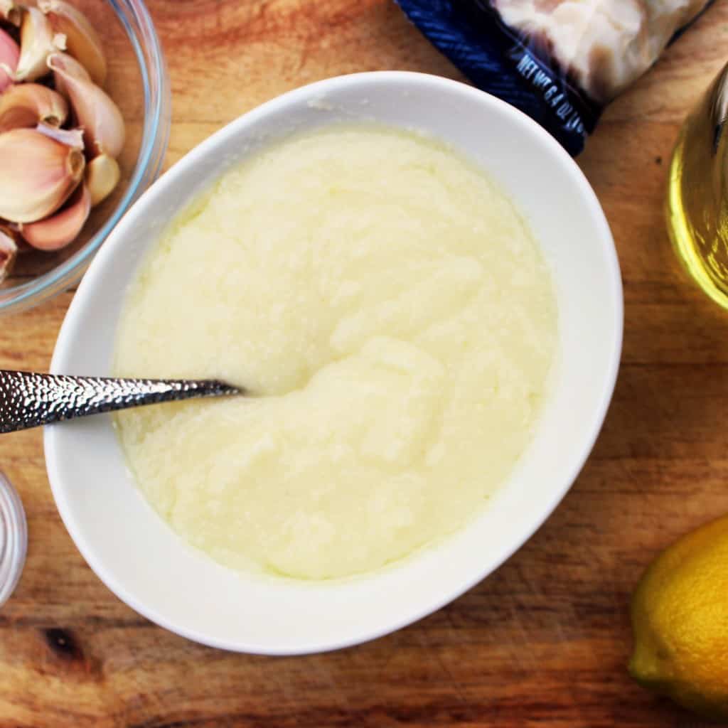 Homemade sauce to serve with falafel