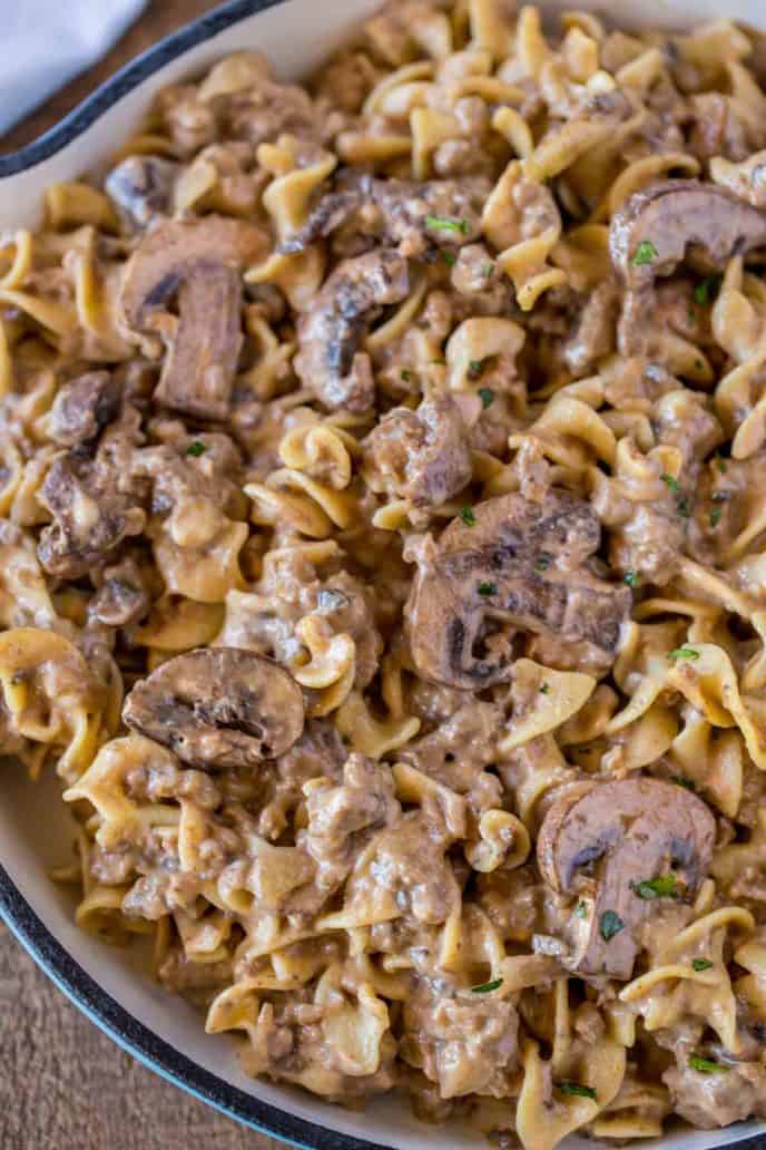 Ground Beef Stroganoff - Dinner, then Dessert