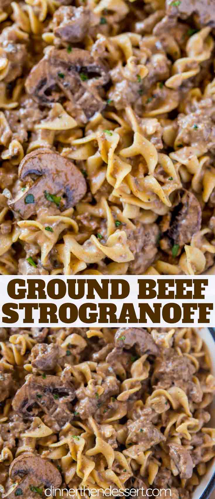 Ground Beef Stroganoff - Dinner, then Dessert