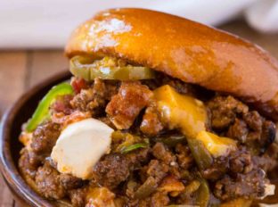 Jalapeno Sloppy Joes with bacon