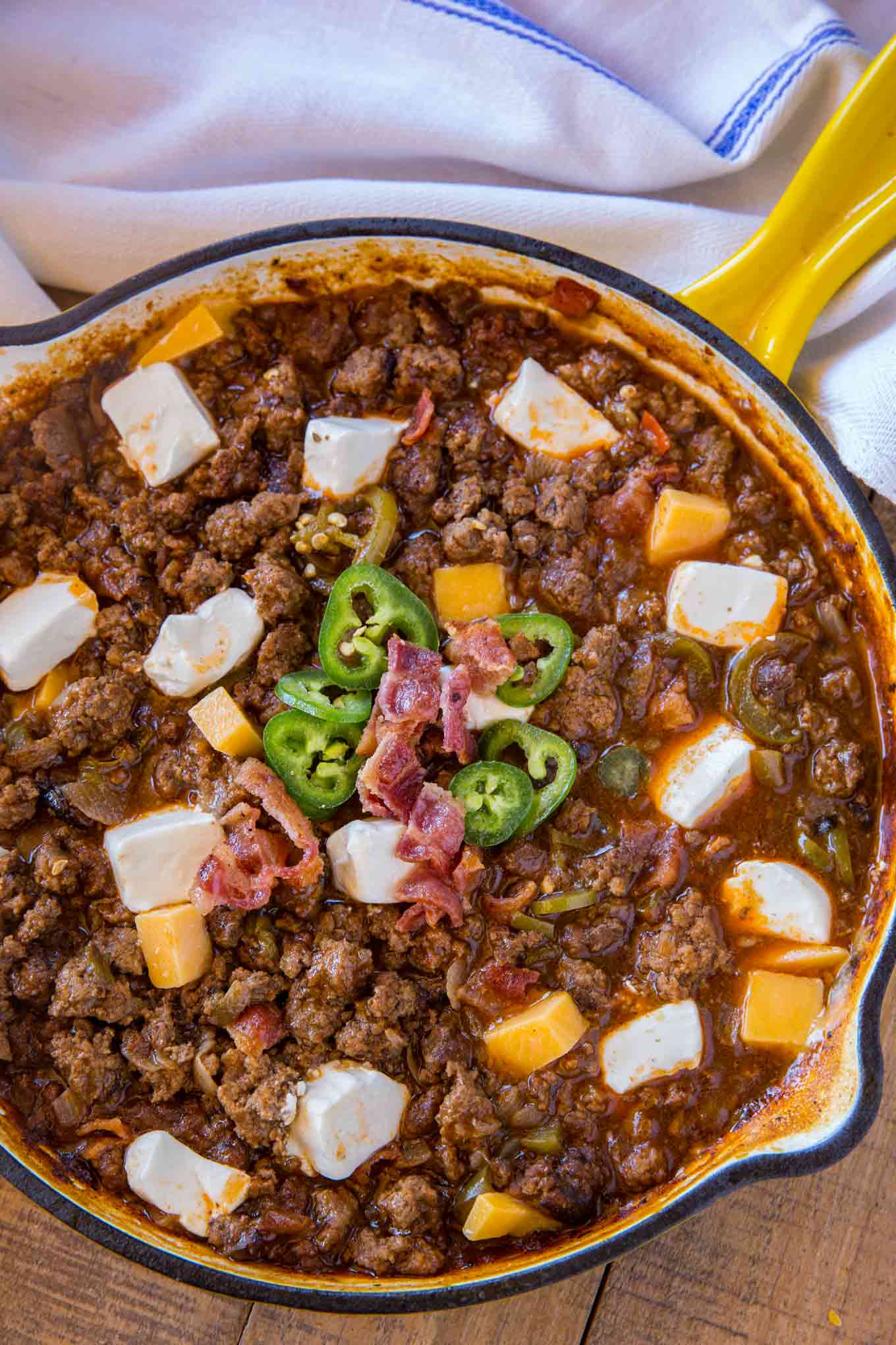 Jalapeno Popper Sloppy Joes in skillet