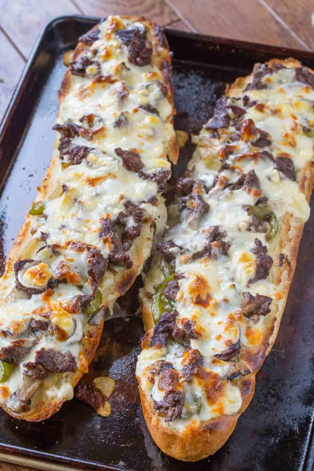 Philly Cheesesteak Cheesy Bread Recipe [VIDEO] - Dinner, Then Dessert