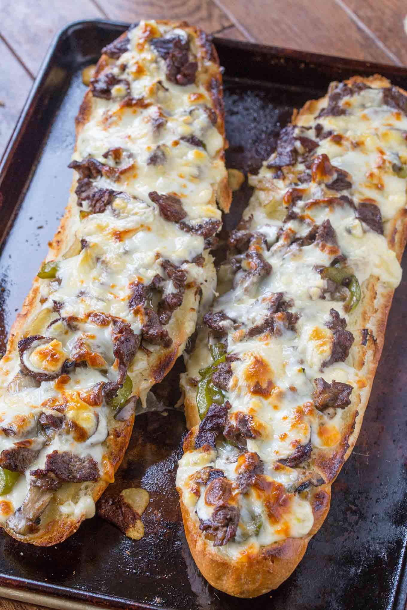 Philly Cheesesteak Cheesy Bread Recipe [VIDEO] Dinner, then Dessert