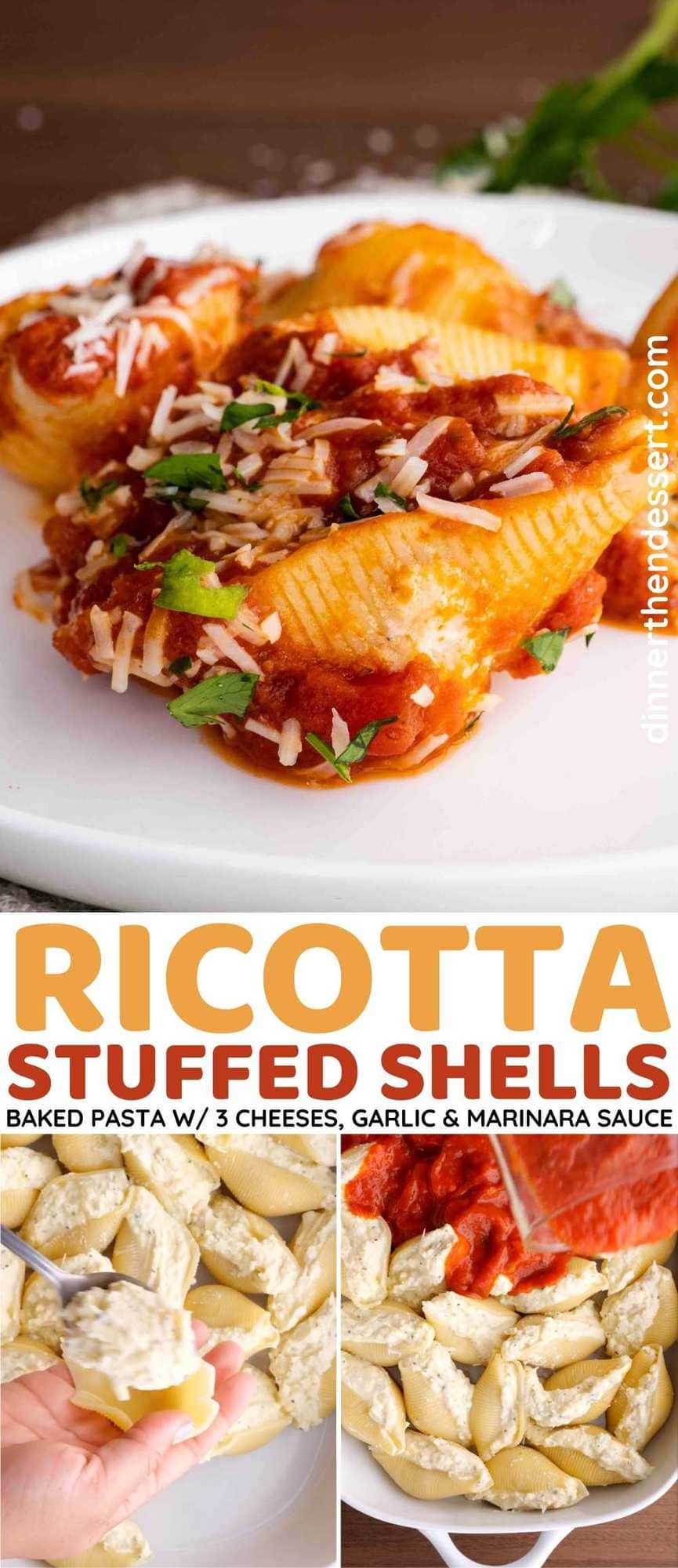 Ricotta Stuffed Shells {Three Cheese!} - A Little And A Lot