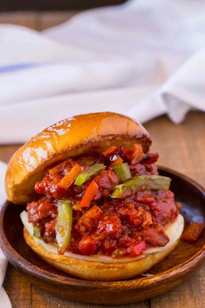 Sausage And Peppers Sloppy Joes - Dinner, Then Dessert