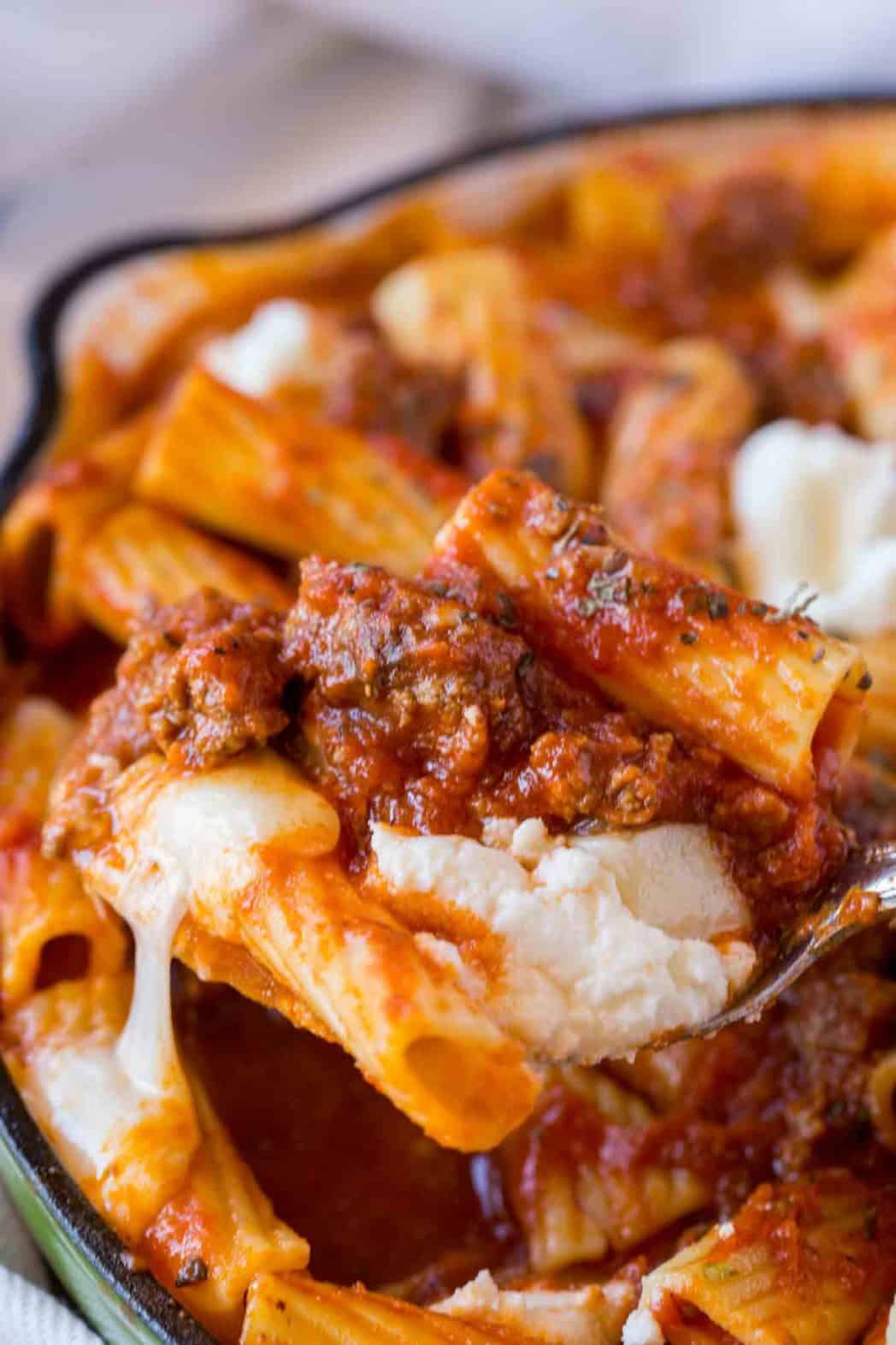 Easy Skillet Baked Ziti - Dinner, then Dessert