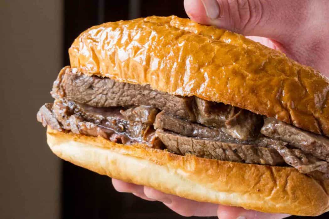 Slow Cooker Beer Braised Beef Dip Sandwiches Dinner, then Dessert