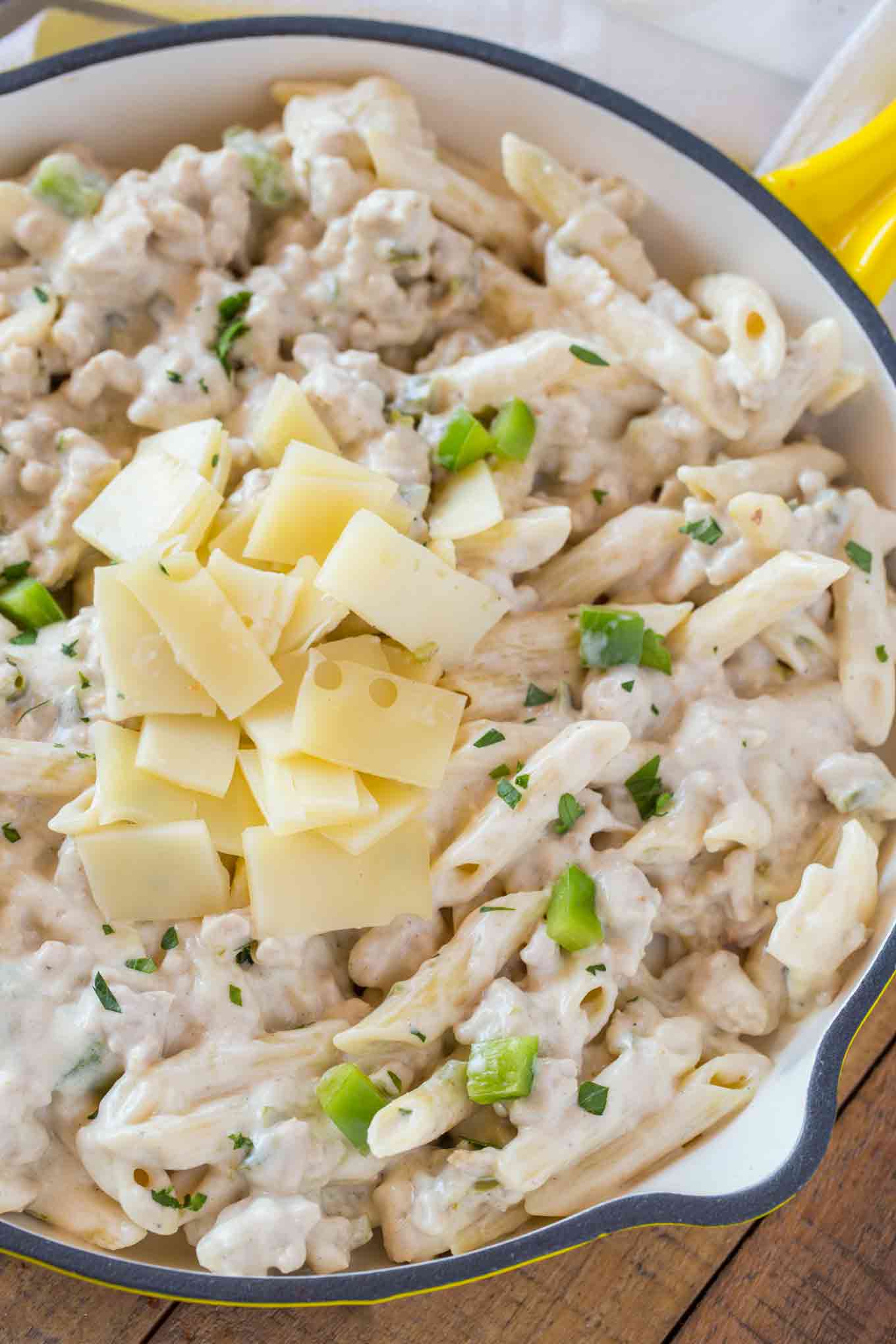 Creamy Turkey and Swiss Pasta - Dinner, then Dessert