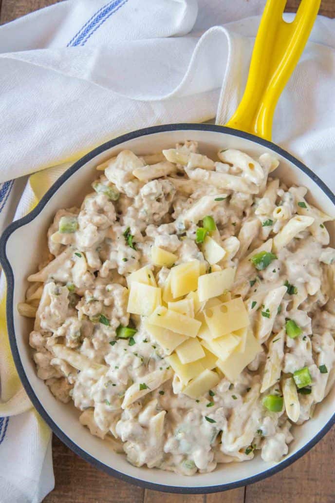 Creamy Turkey and Swiss Pasta - Dinner, then Dessert