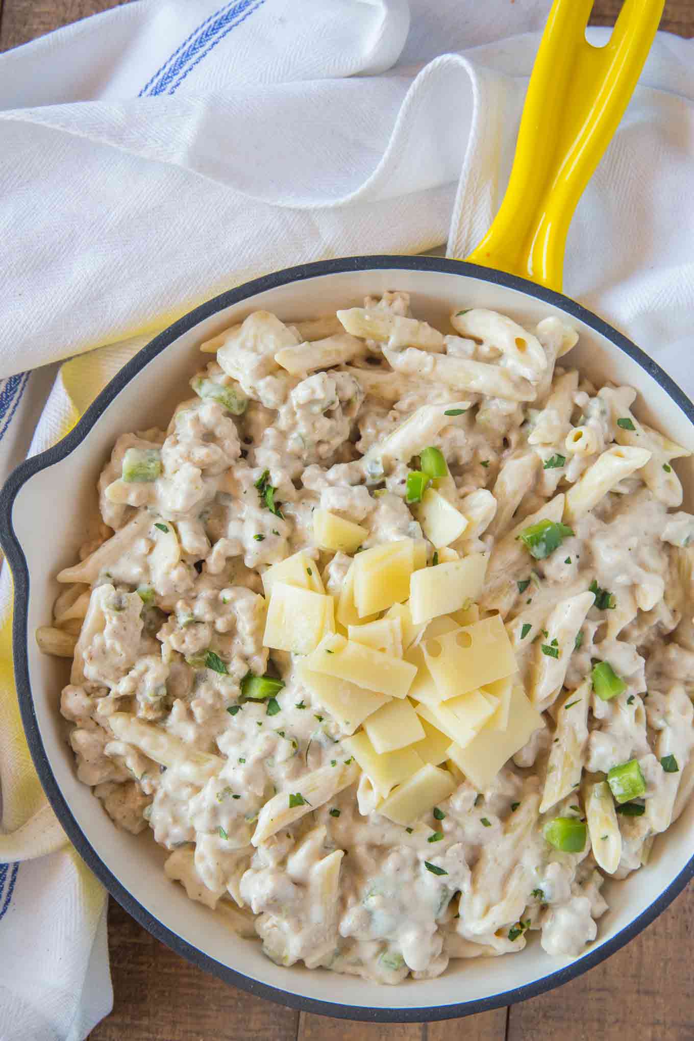 Creamy Turkey and Swiss Pasta Dinner, then Dessert