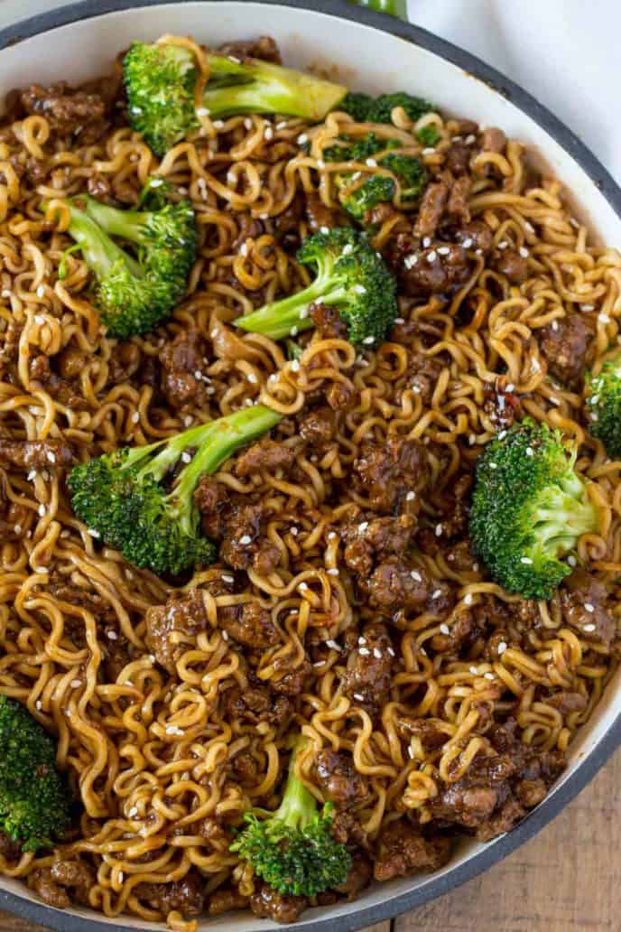 Ground Beef Teriyaki Ramen Dinner Then Dessert