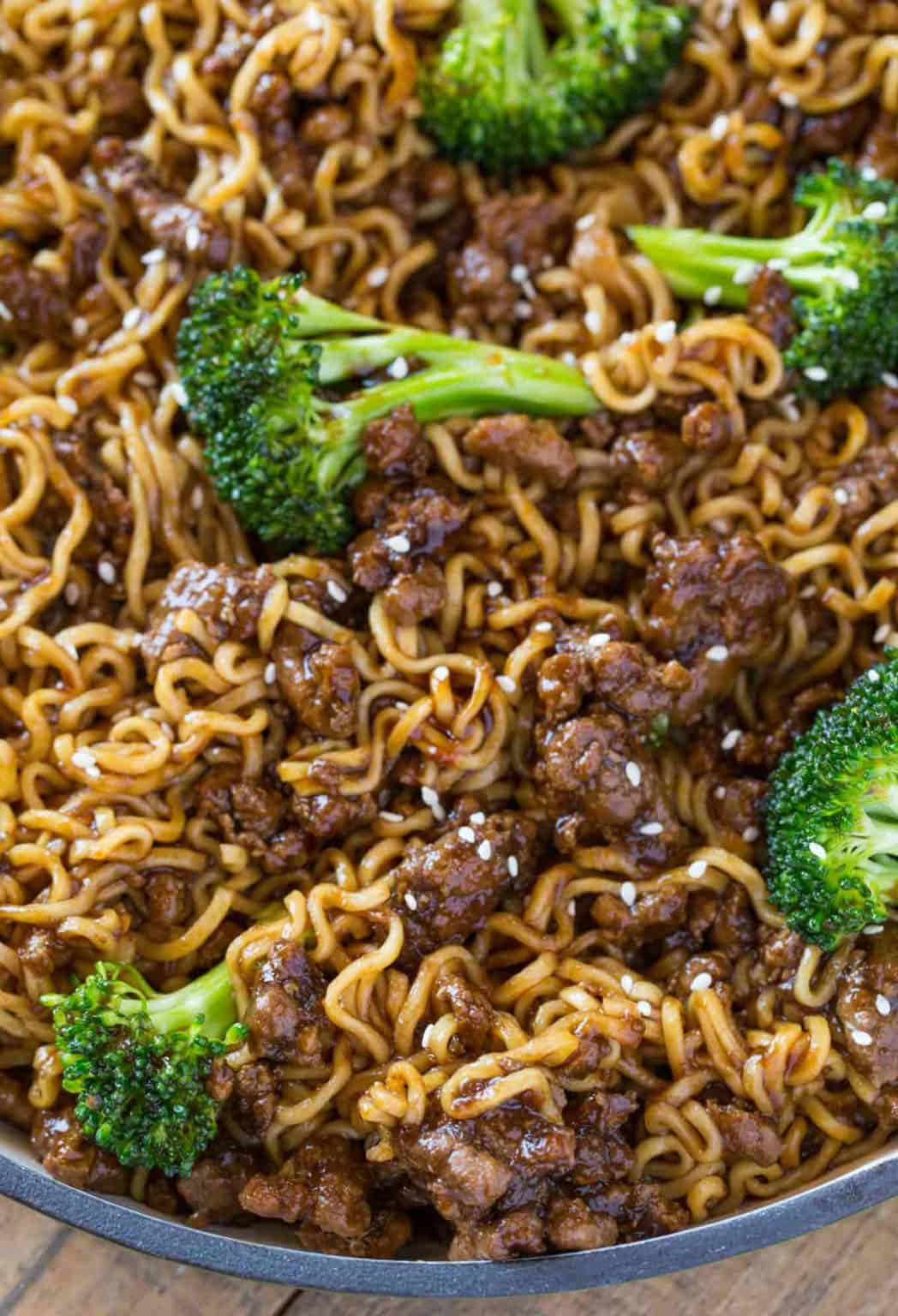 Ground Beef Teriyaki Ramen Dinner, then Dessert