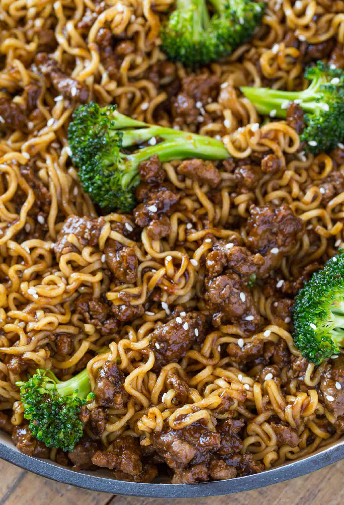 Ground Beef Teriyaki Ramen Dinner, then Dessert