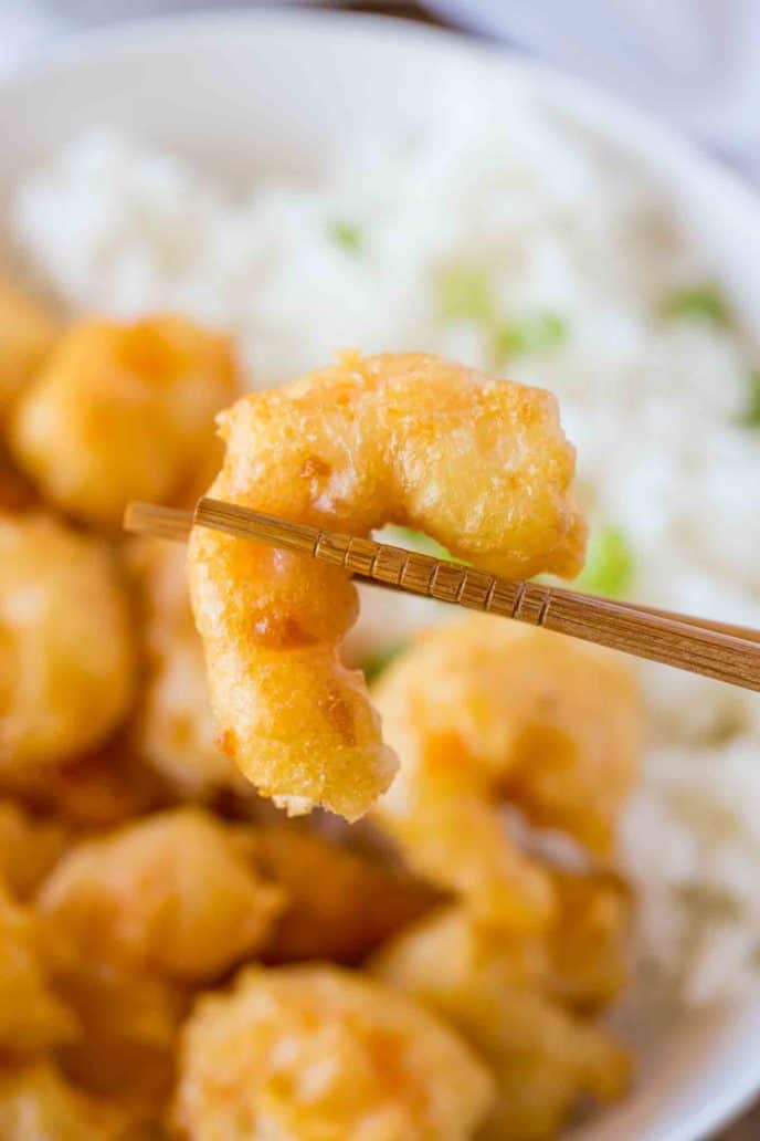 Shrimp Tempura with Chopsticks