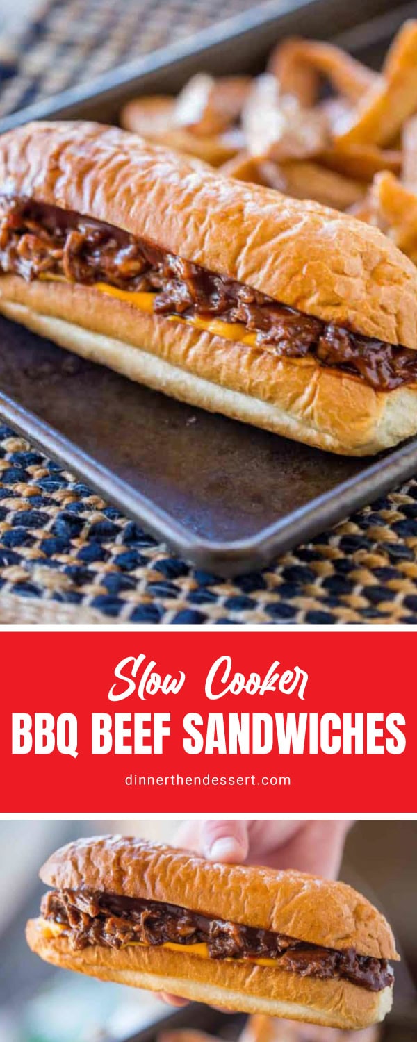 1 image pin of Slow Cooker BBQ Beef Sandwiches
