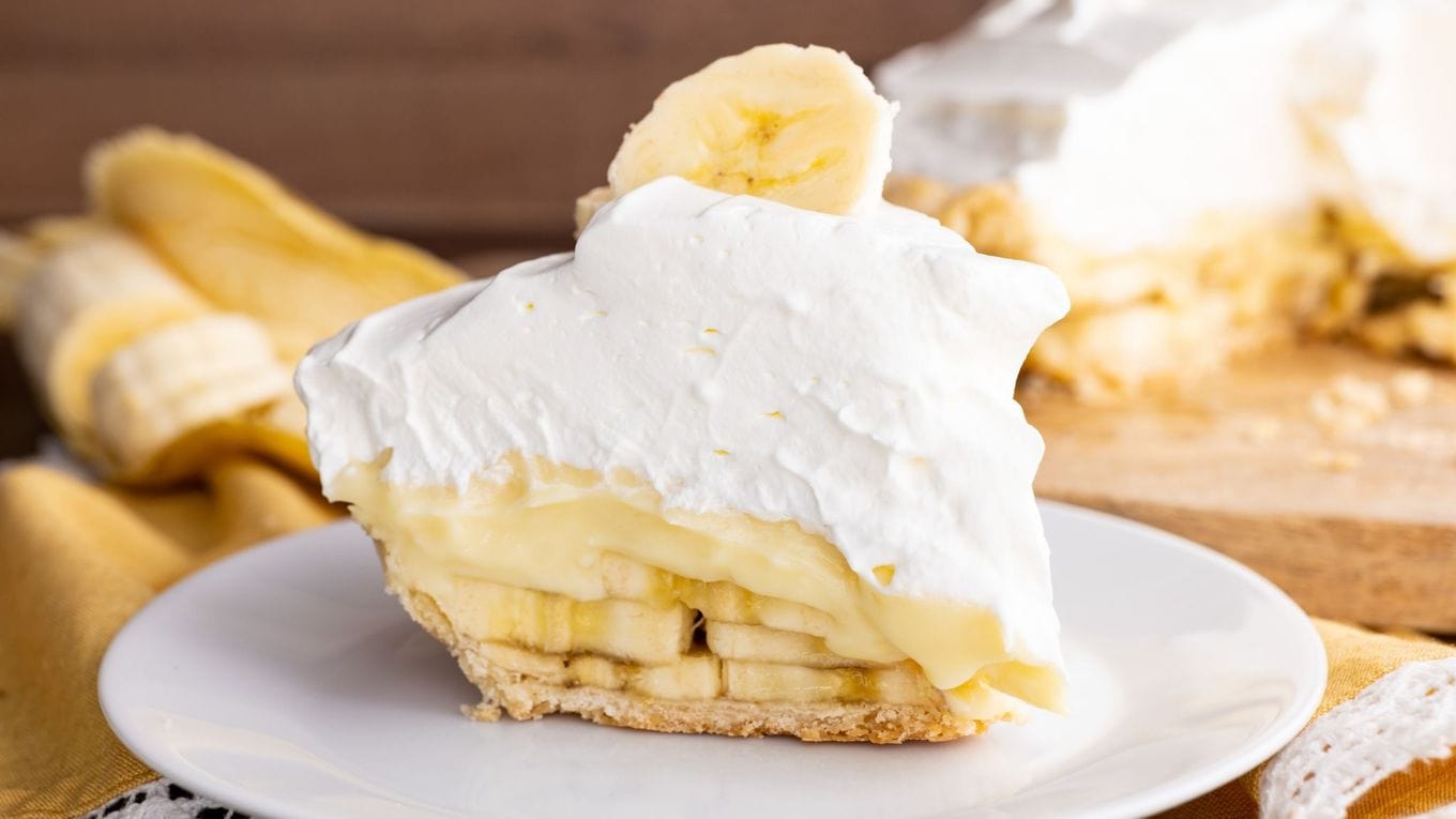 Banana Cream Pie slice on plate