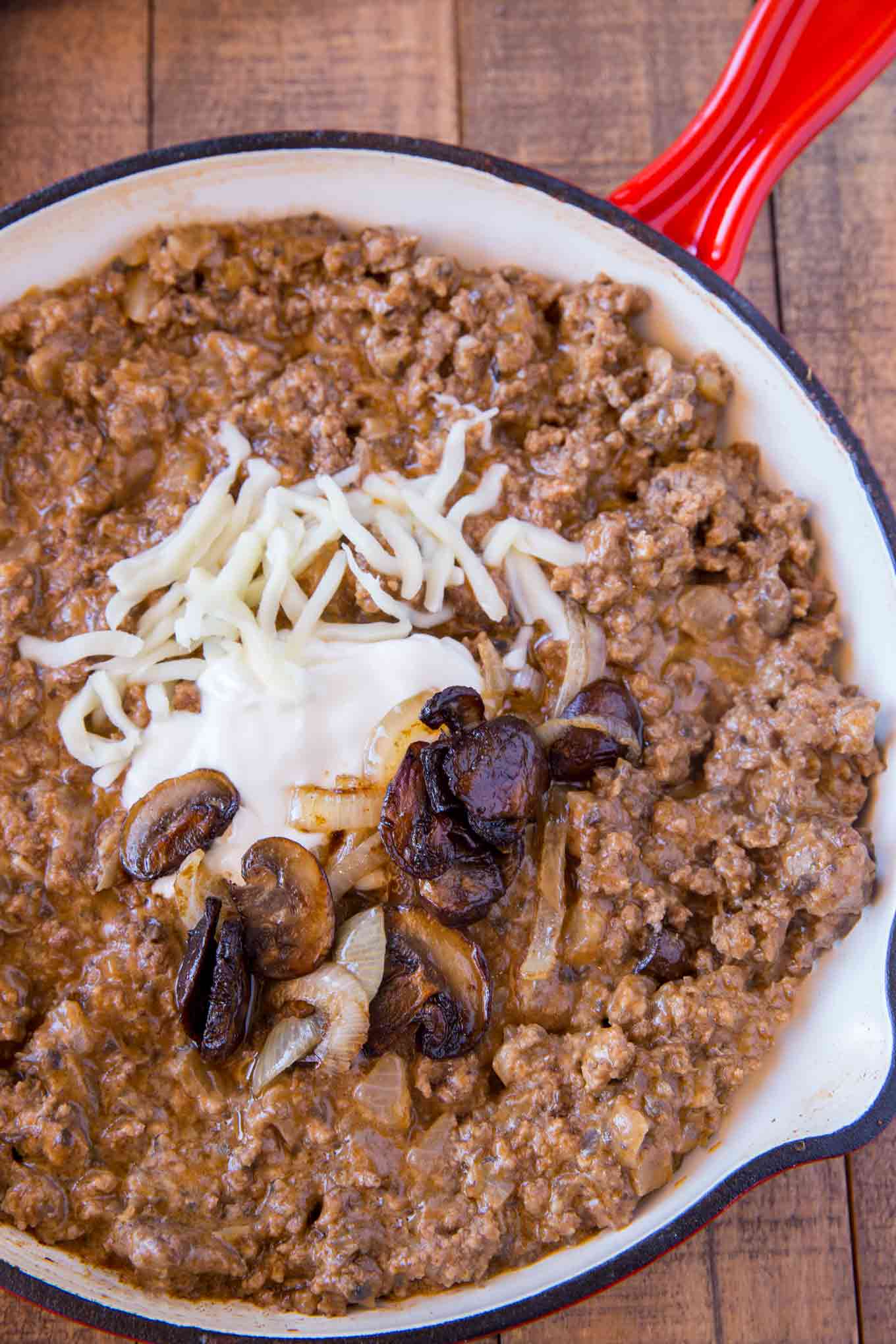 Ground Beef Stroganoff in Sloppy Joes