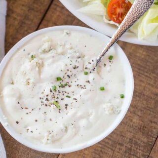 Blue Cheese Dressing with a spoon