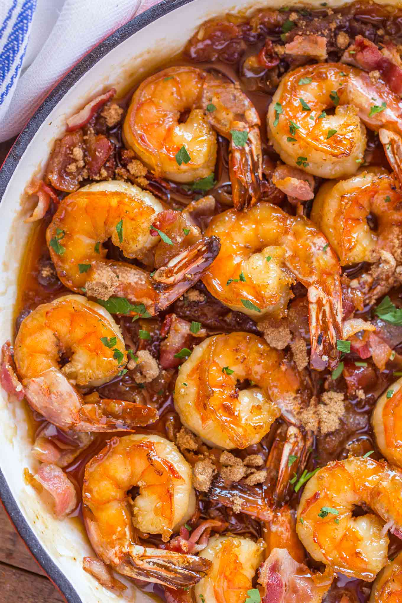 Bacon Brown Sugar Garlic Shrimp - Dinner, then Dessert