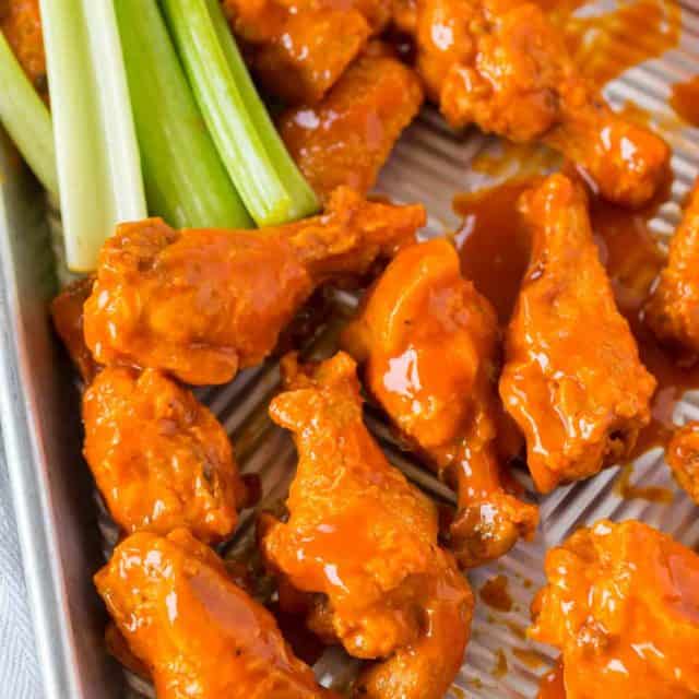 party wings with buffalo sauce