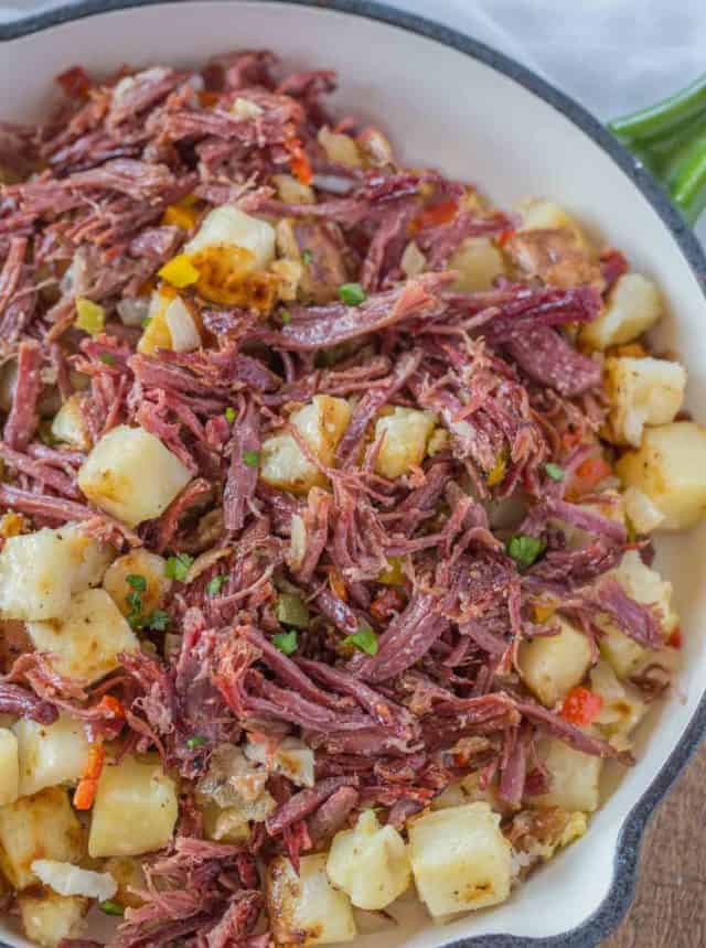 Crispy Slow Cooker Corned Beef Dinner, then Dessert