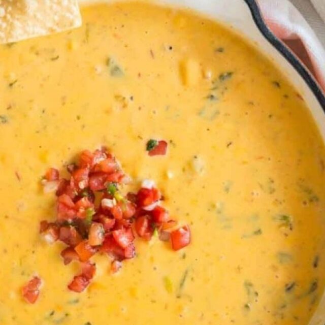 queso in orange pot