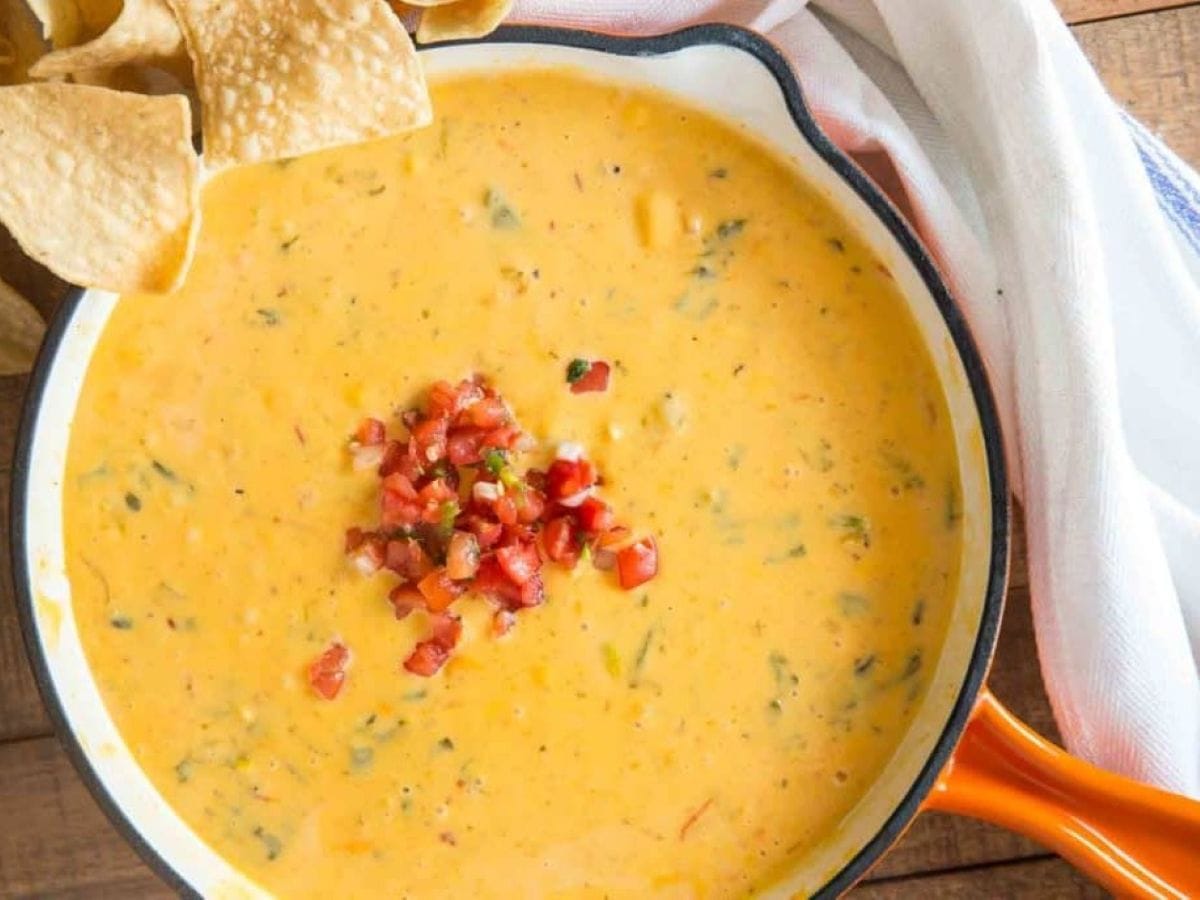 queso in orange pot
