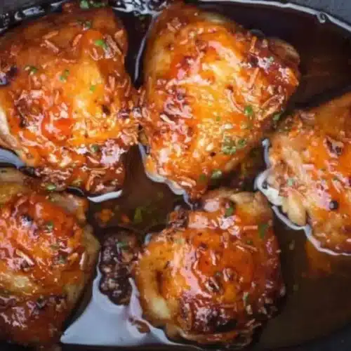 chicken in a slow cooker with apricot sauce
