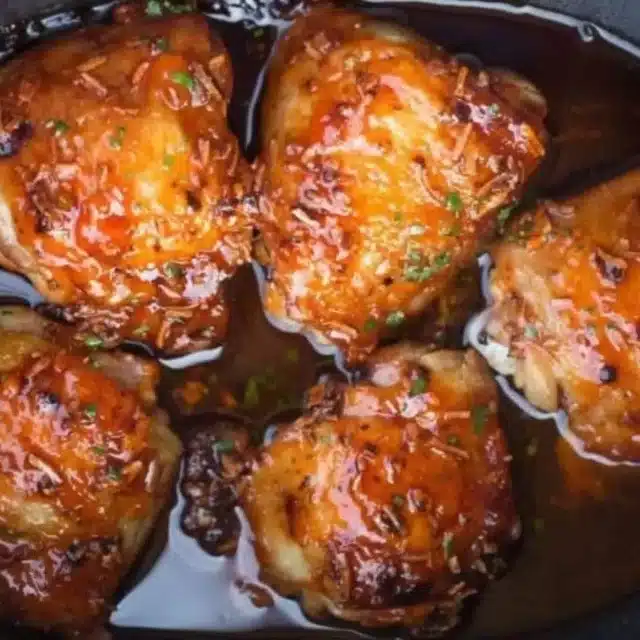 chicken in a slow cooker with apricot sauce