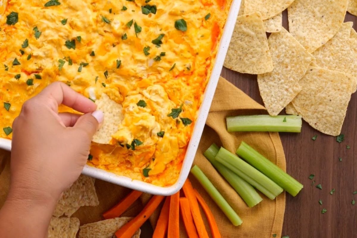 Slow Cooker Buffalo Chicken Dip Recipe [VIDEO] - Dinner, then Dessert