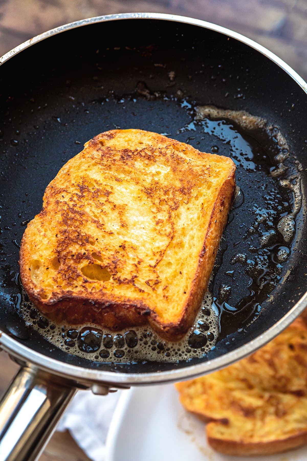 French Toast in frying pan