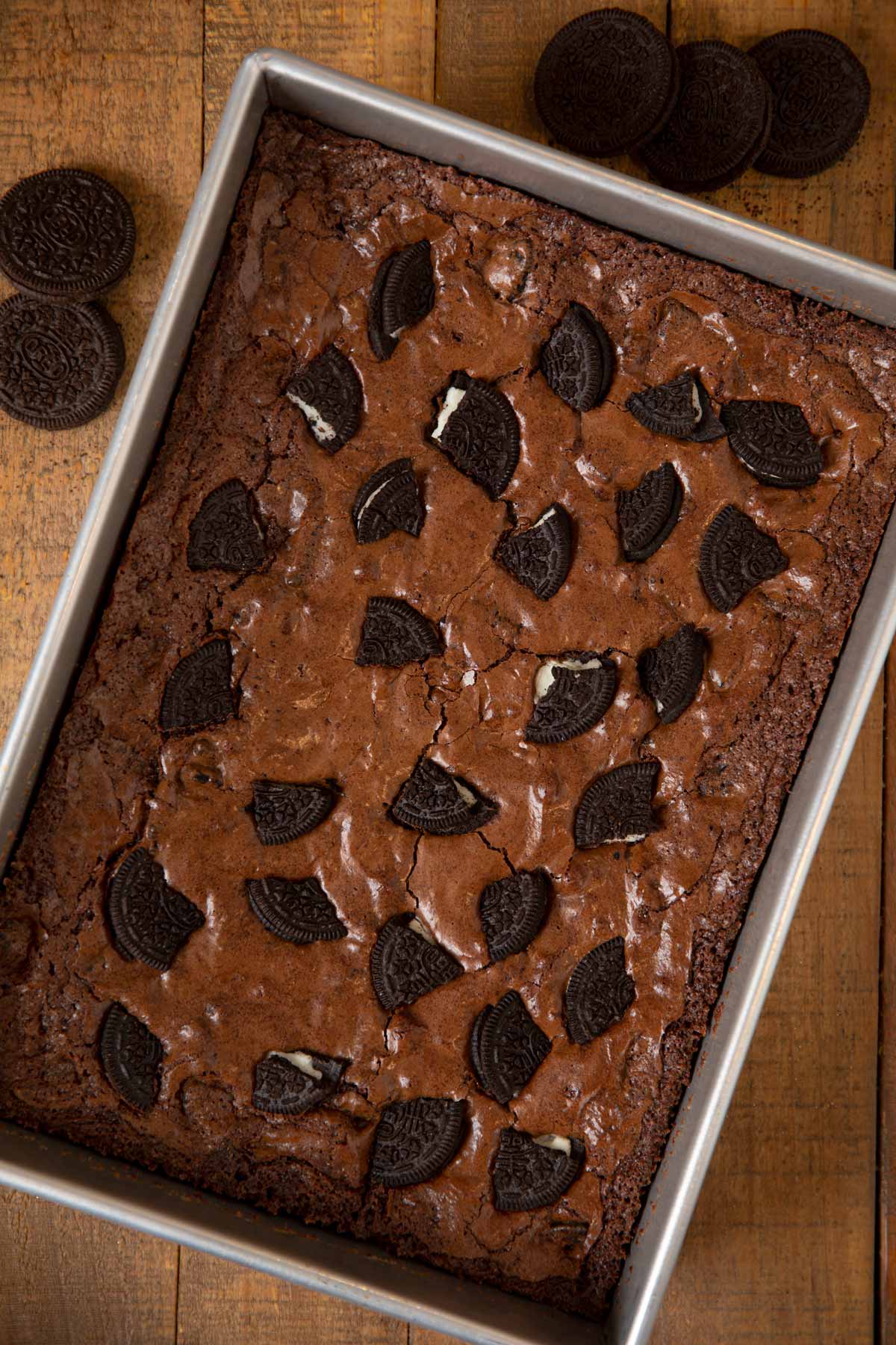 Oreo Brownies in baking pan