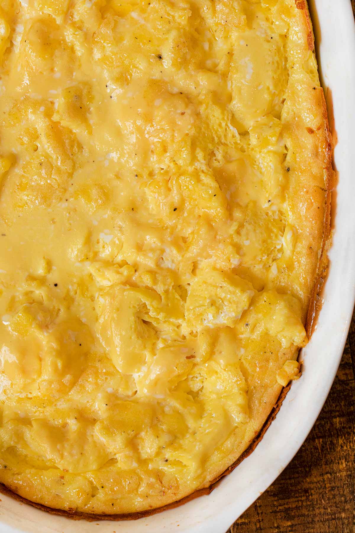 Oven Scrambled Eggs in baking dish