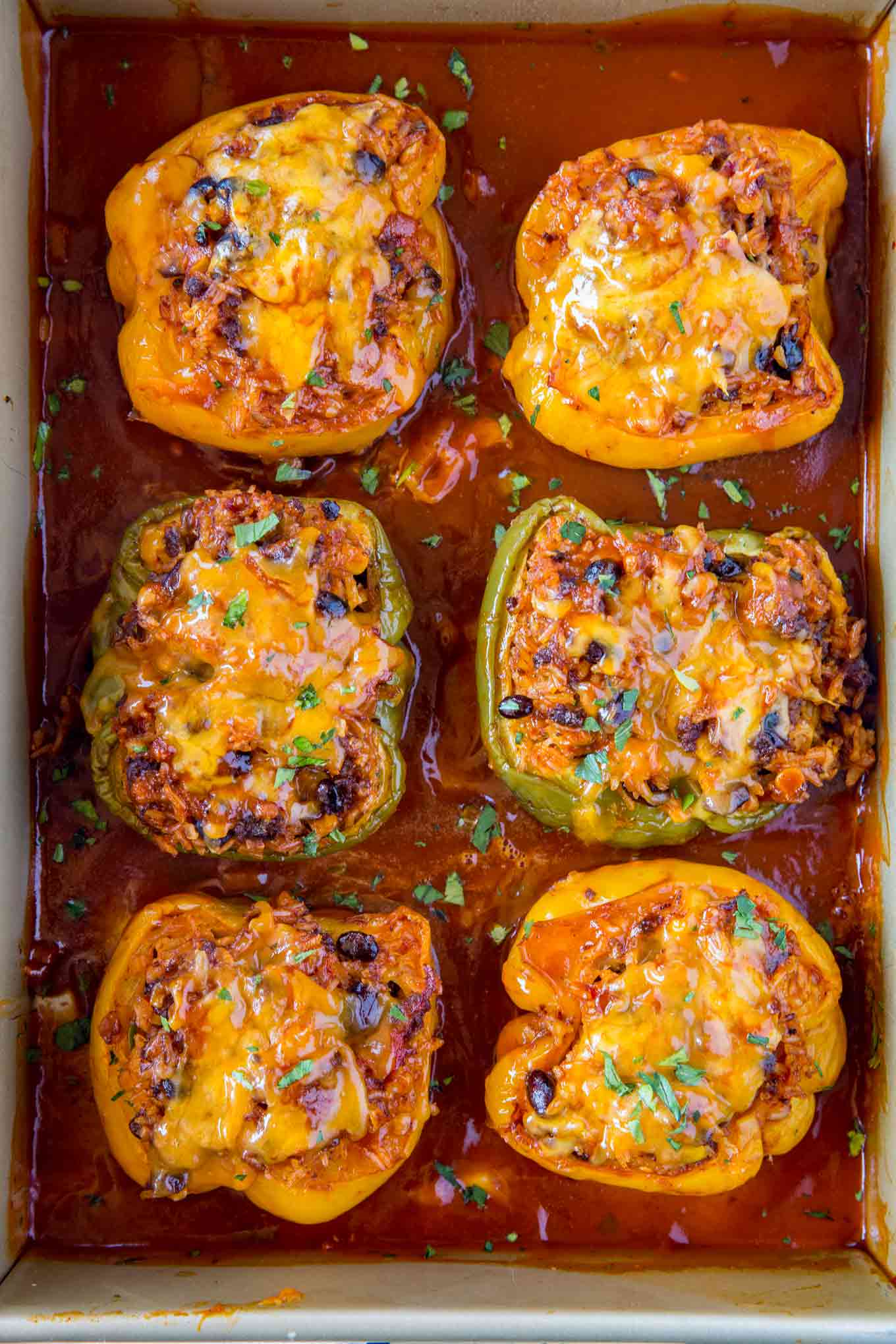 Stuffed Peppers in Pan Tex Mex Style