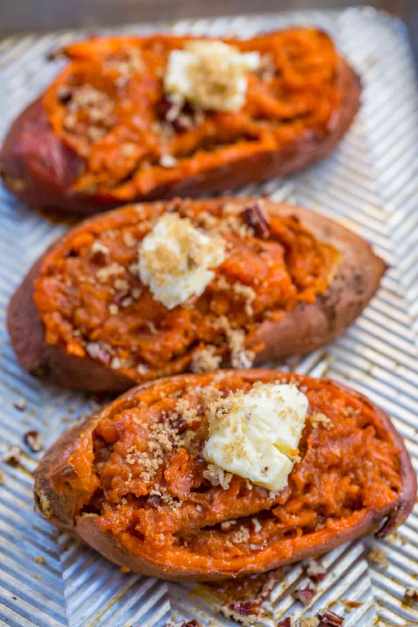 Twice Baked Sweet Potatoes Dinner, then Dessert