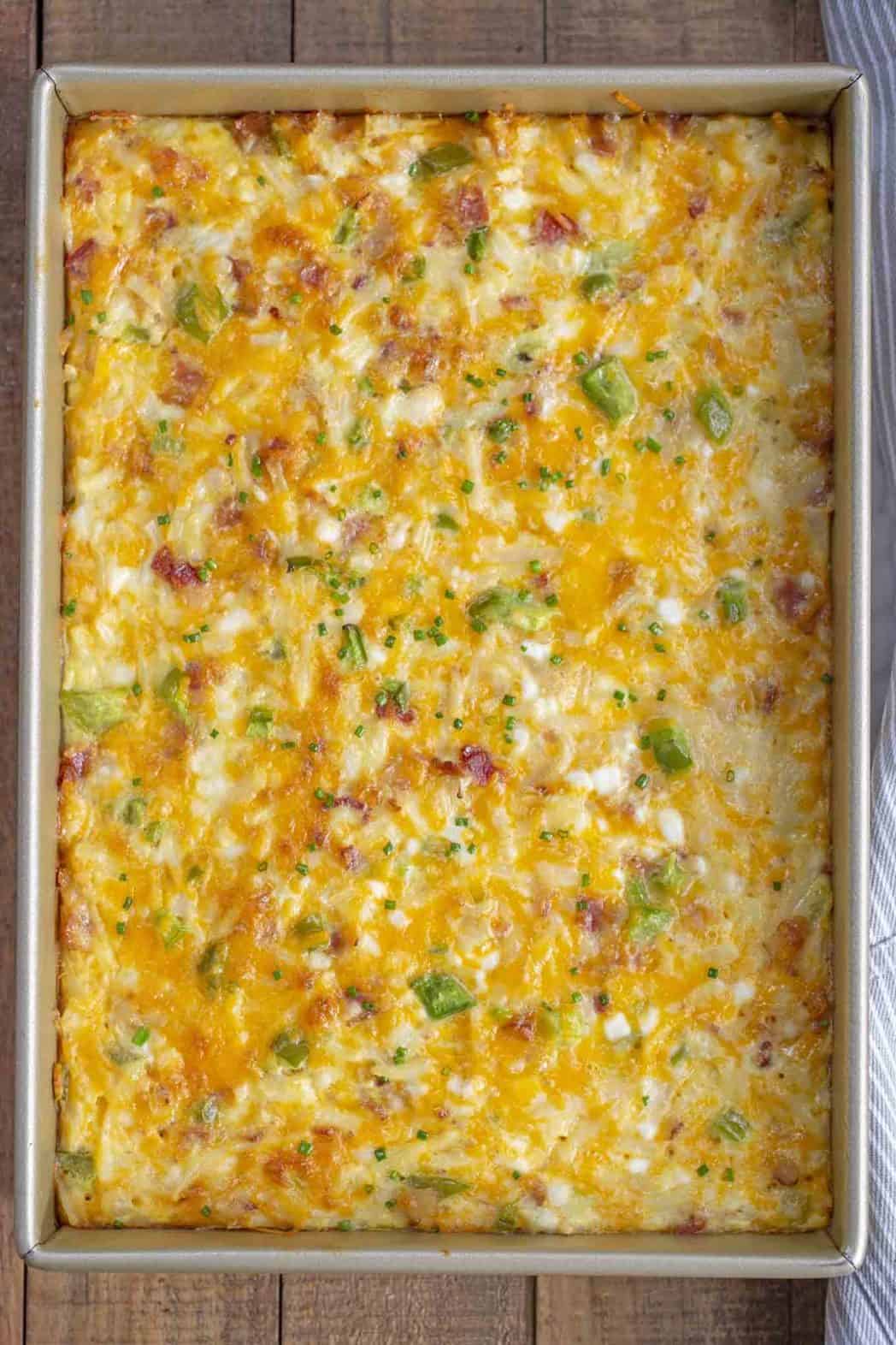 Easy Bacon Hashbrown Breakfast Casserole Dinner, then Dessert