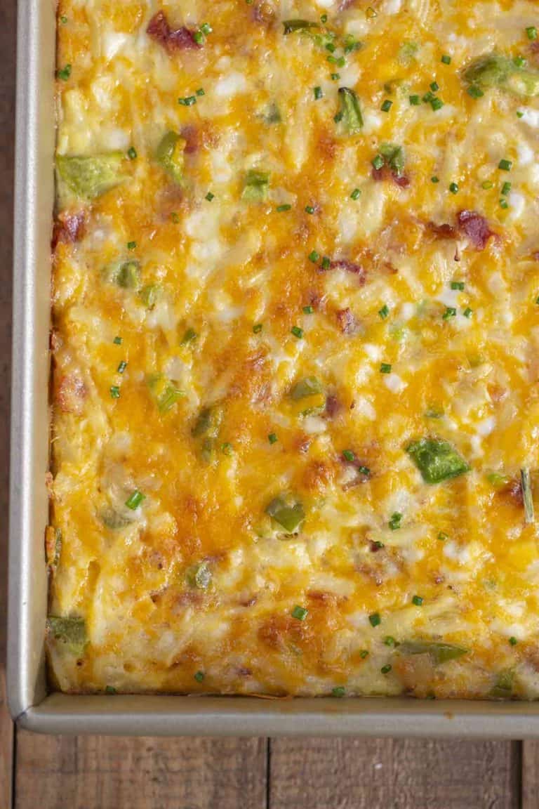 Easy Bacon Hashbrown Breakfast Casserole Dinner, then Dessert