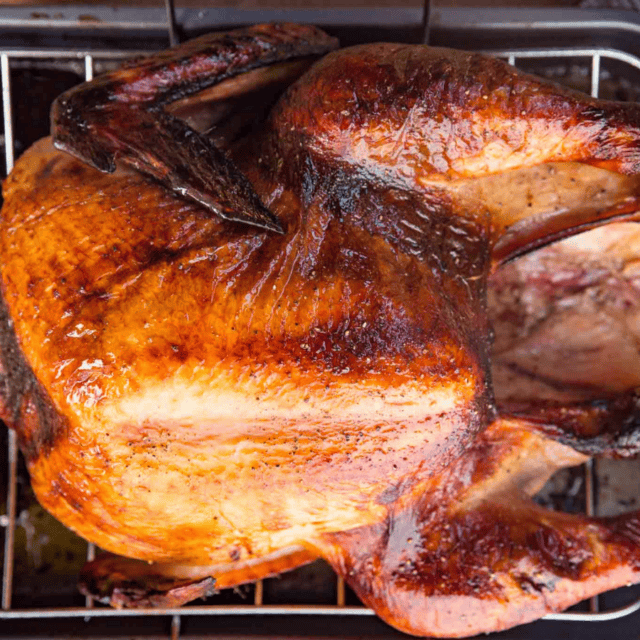 Roasted Turkey in a large baking pan