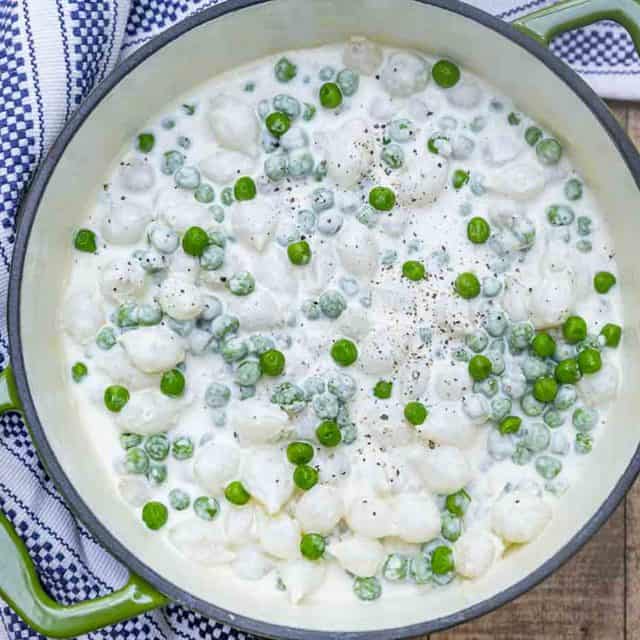 pot of creamy veggies