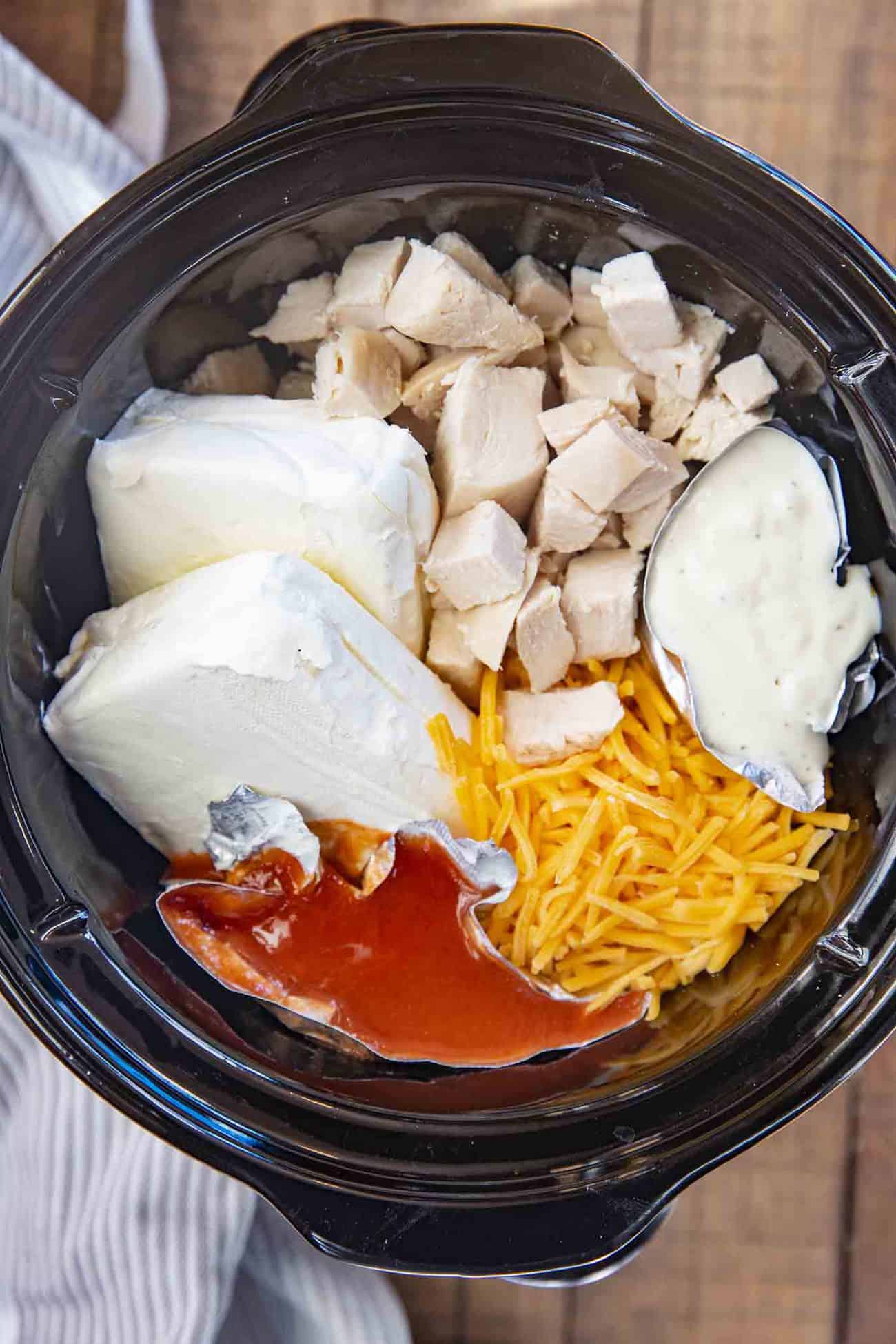 Easiest Slow Cooker Buffalo Chicken - Dinner, then Dessert