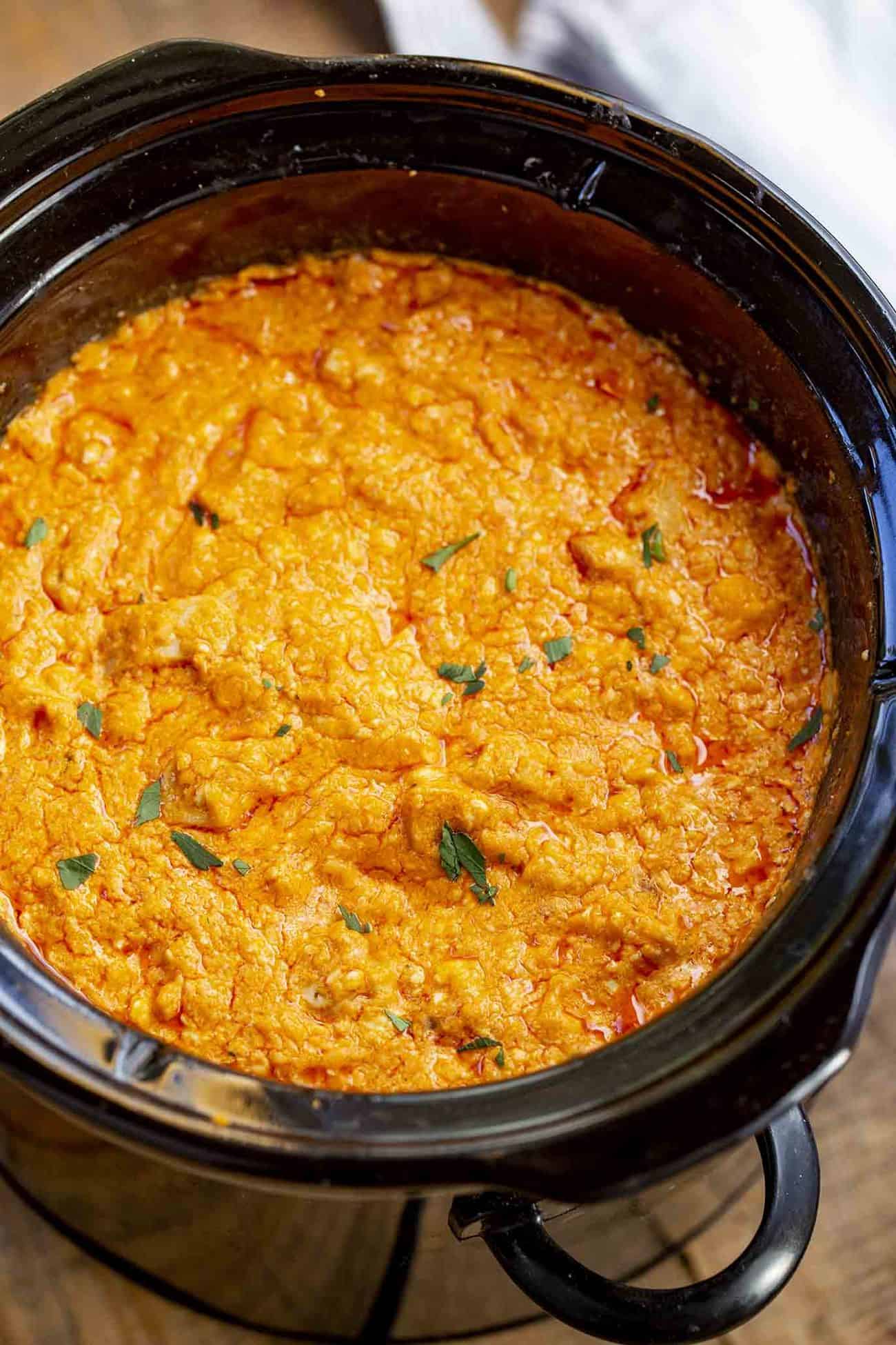 Easiest Slow Cooker Buffalo Chicken Dip Dinner Then Dessert