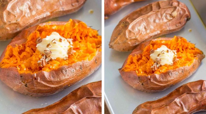 Easy Baked Sweet Potatoes - Dinner, then Dessert