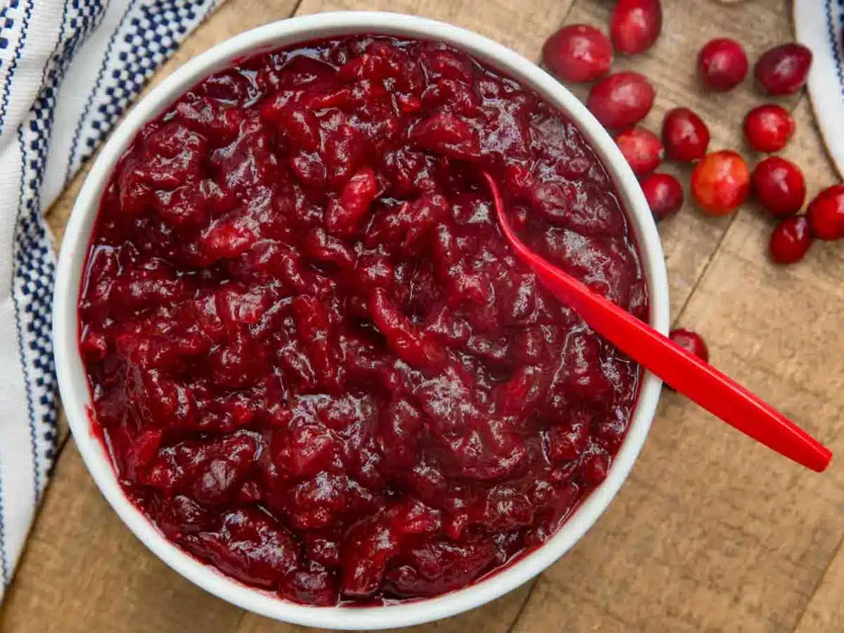bowl of berry sauce