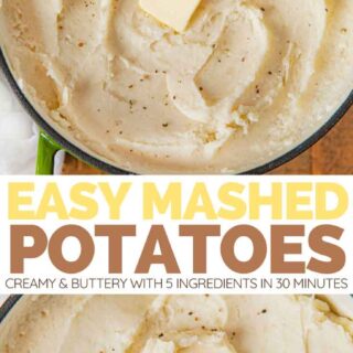 Mashed Potatoes collage in green pot