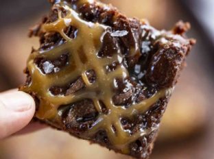 Flaky Salted Caramel Brownies
