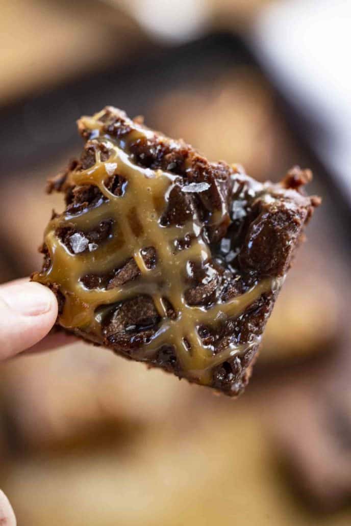 Flaky Salted Caramel Brownies