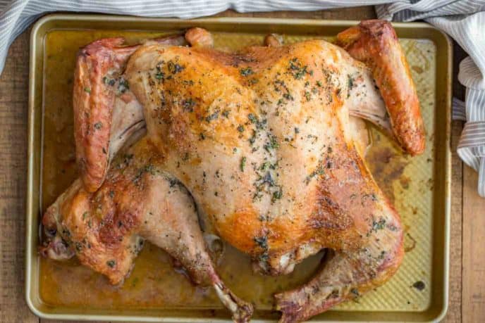 Spatchcock Turkey Recipe - Dinner, then Dessert