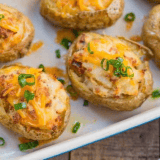 Potatoes cooked on baking sheet