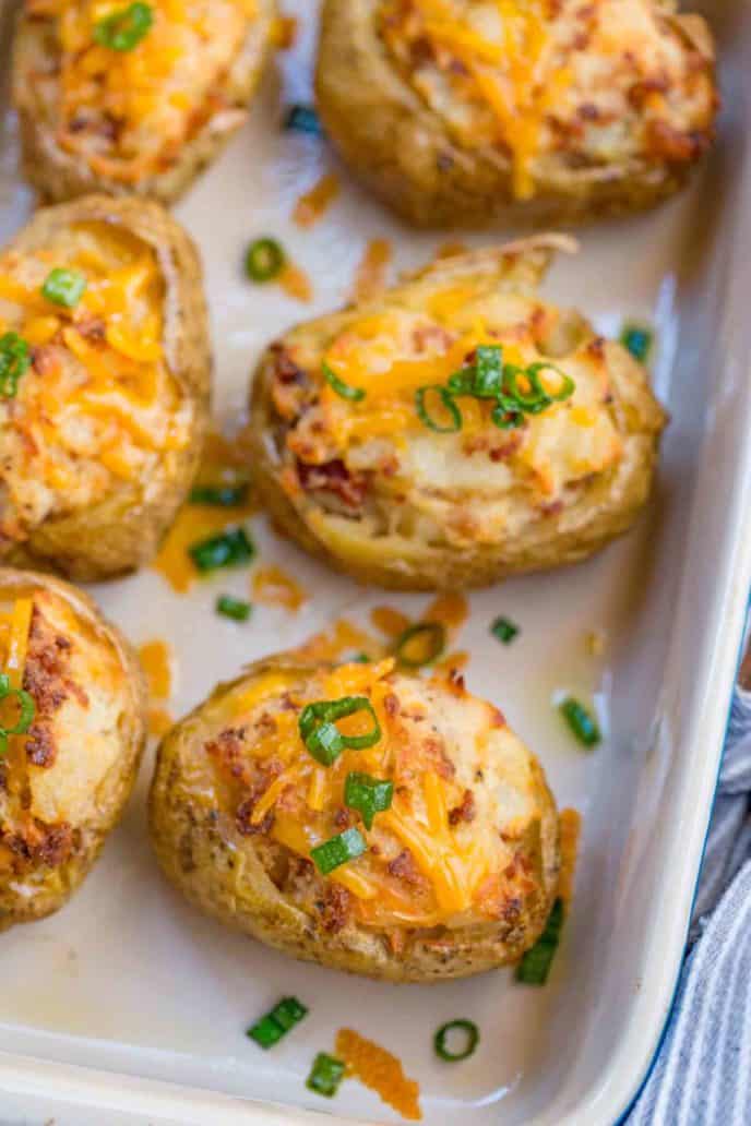 Twice Baked Potatoes with Cheddar and Bacon