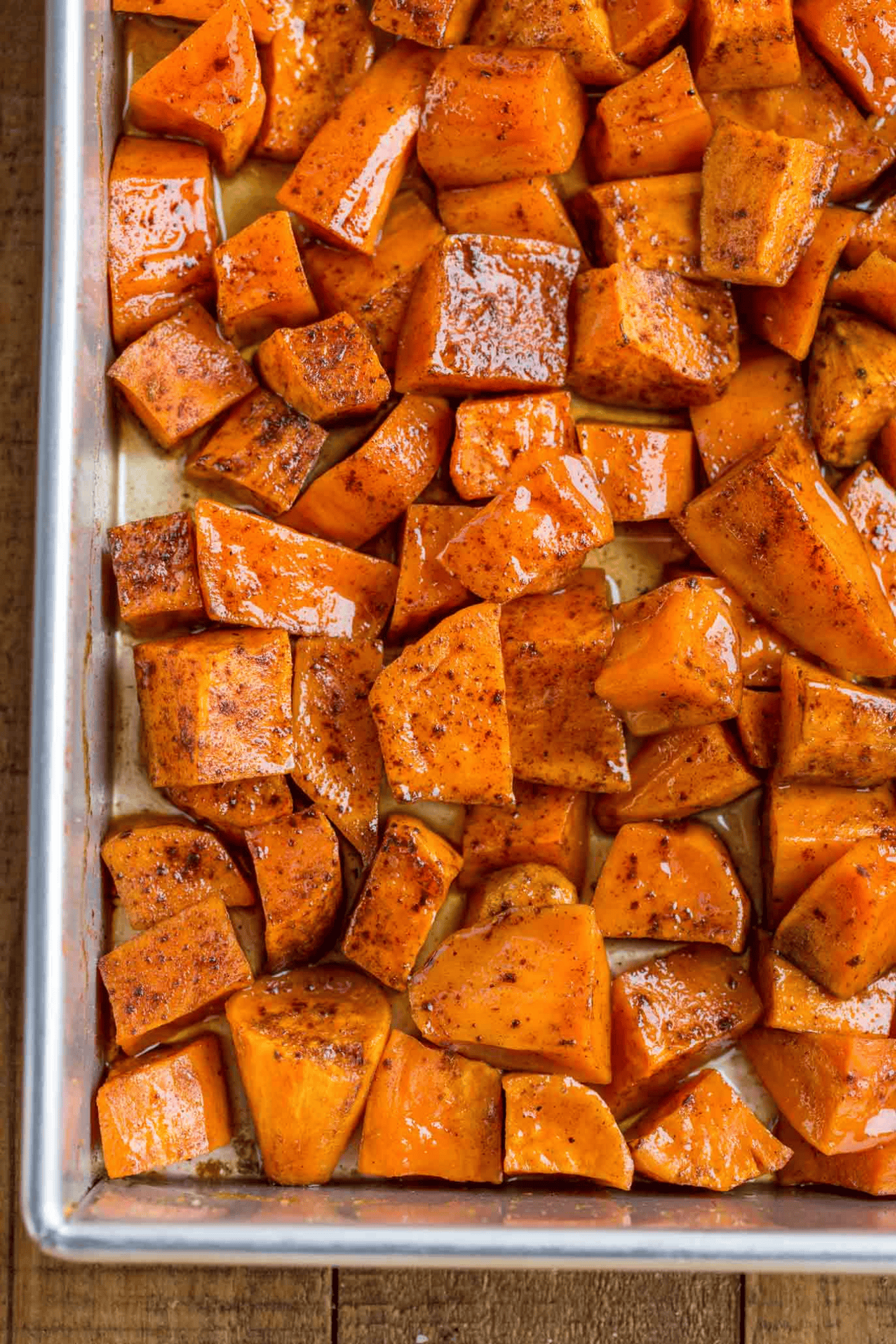 Close up of sweet, cooked yams